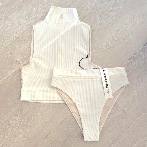 Nomad Tribe Josie Bikini in Corduroy White - Picture 2 of 8